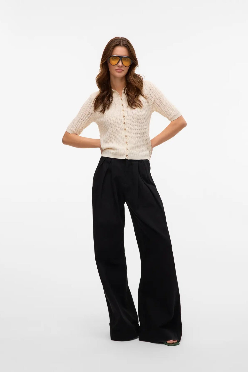 Panama 2/4 Strikket Cardigan - Birch