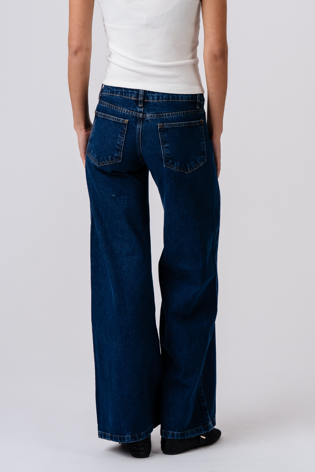 Bianca Jeans med Lavt Liv - Medium Blue