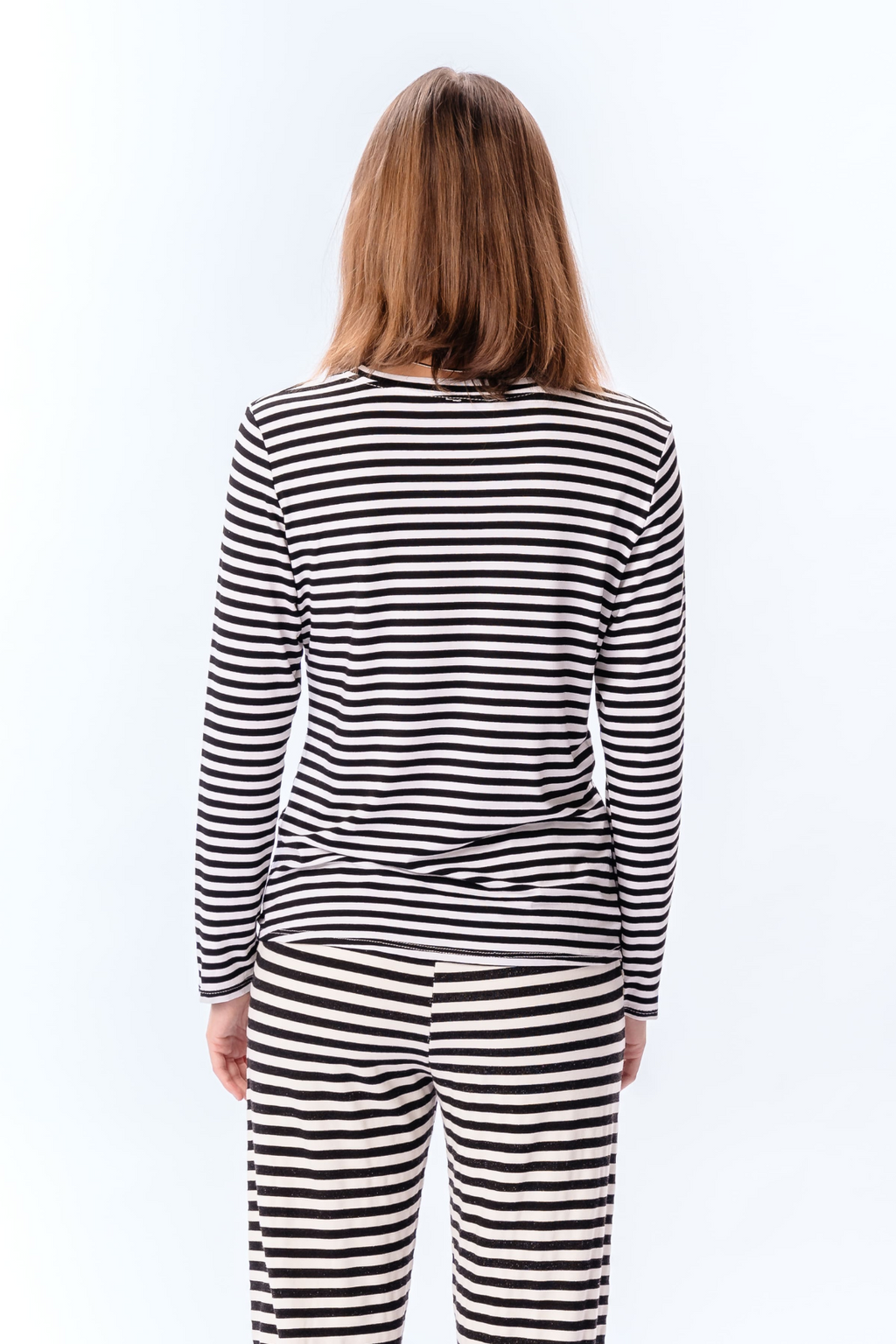 Stripete Langermet Slim Fit - Sort