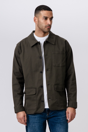 Twill Skjortejakke - Mørk Olive