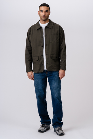 Twill Skjortejakke - Mørk Olive
