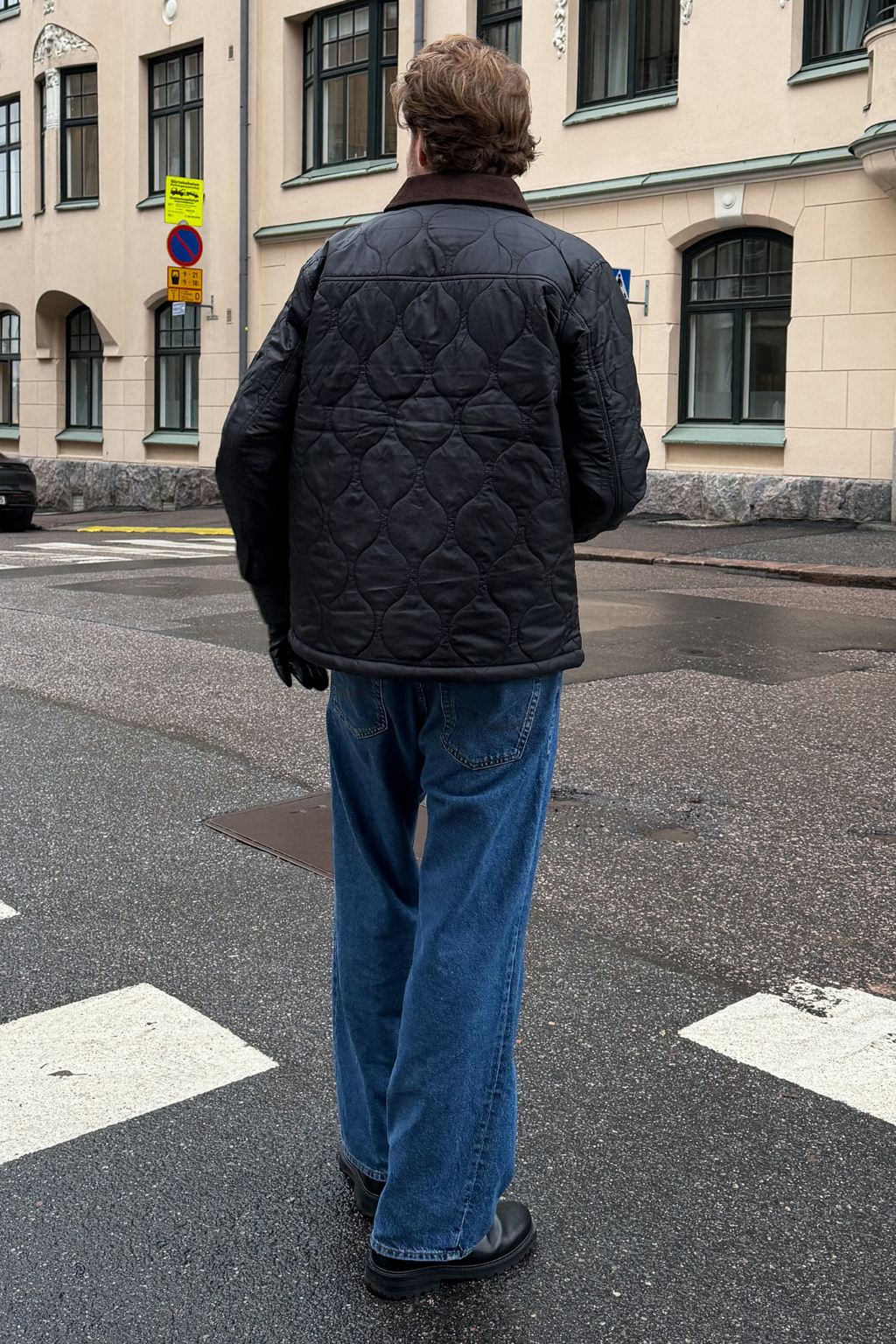 Vattert Jakke - Svart