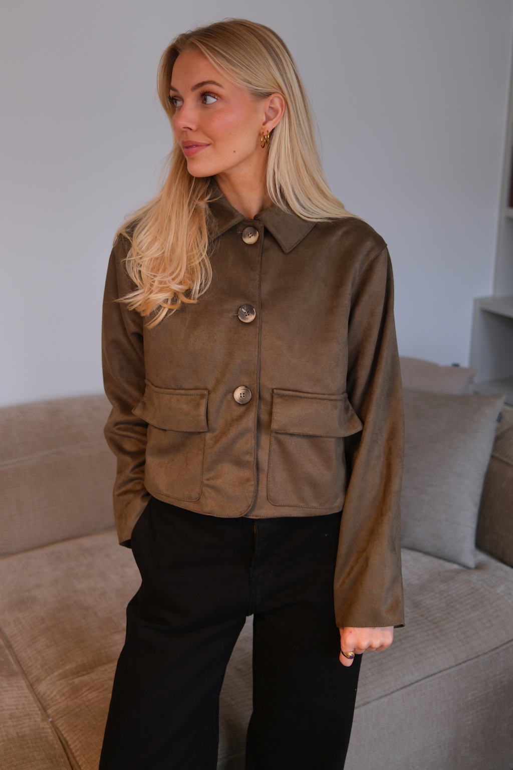 Nelly Kort Jakke - Army