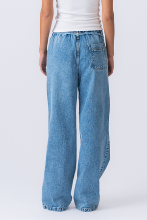Nicole Baggy Jeans - Mellomblå