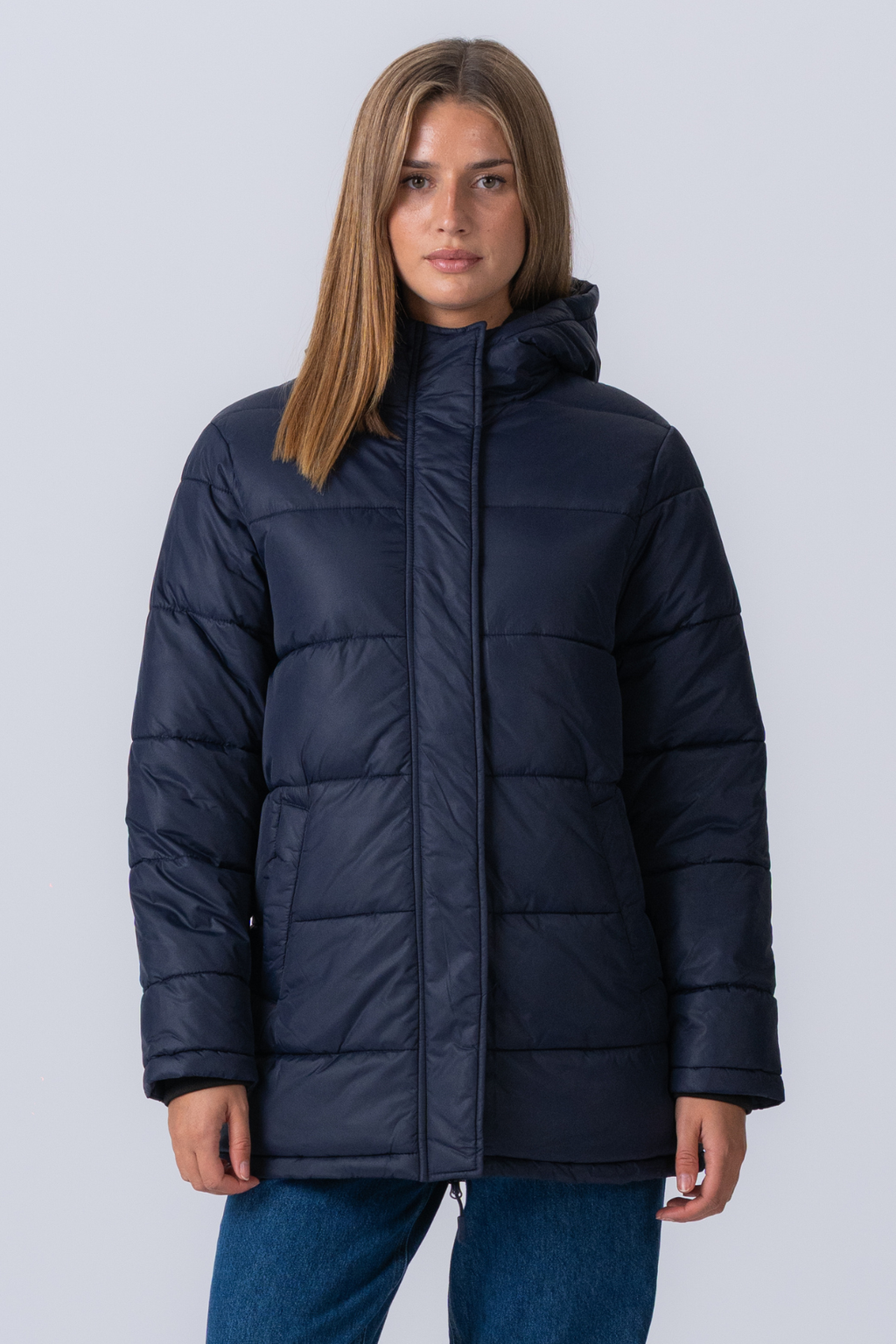 Lang Boblejakke - Navy