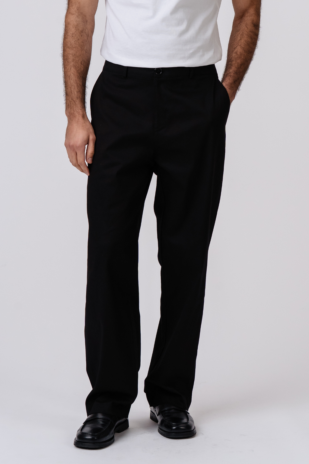 Straight Cotton Chino - Svart