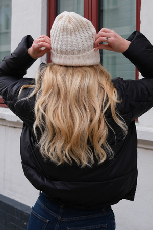 Ribbed Beanie - Lys beige