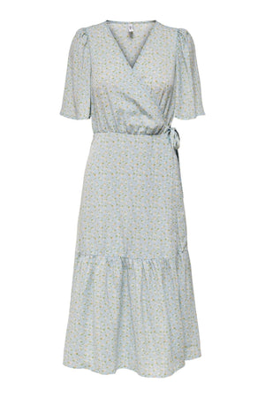 Dina 2/4 Omslået Kjole - Blå