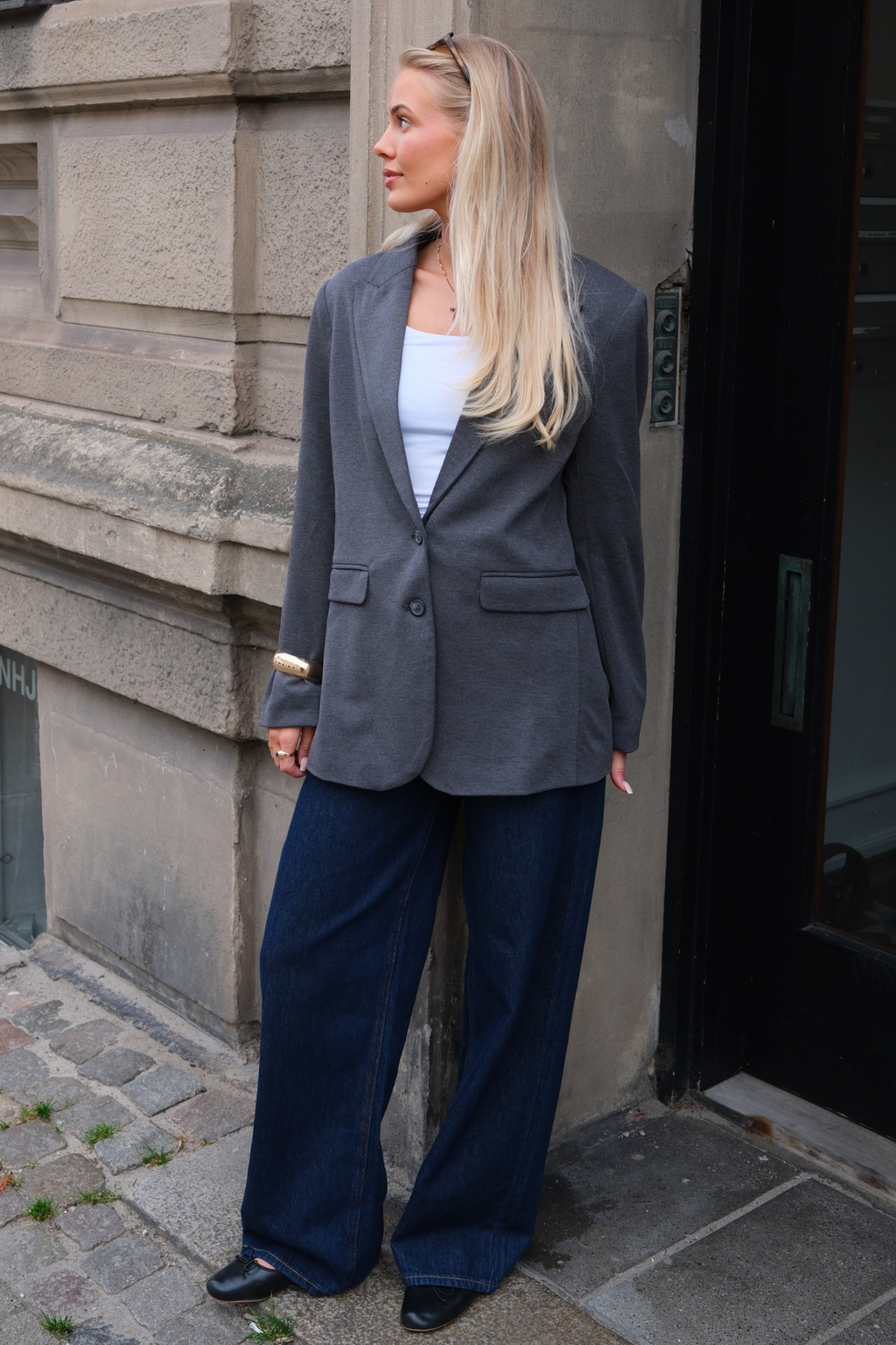 Klassisk fit Blazer - Mørk Grå