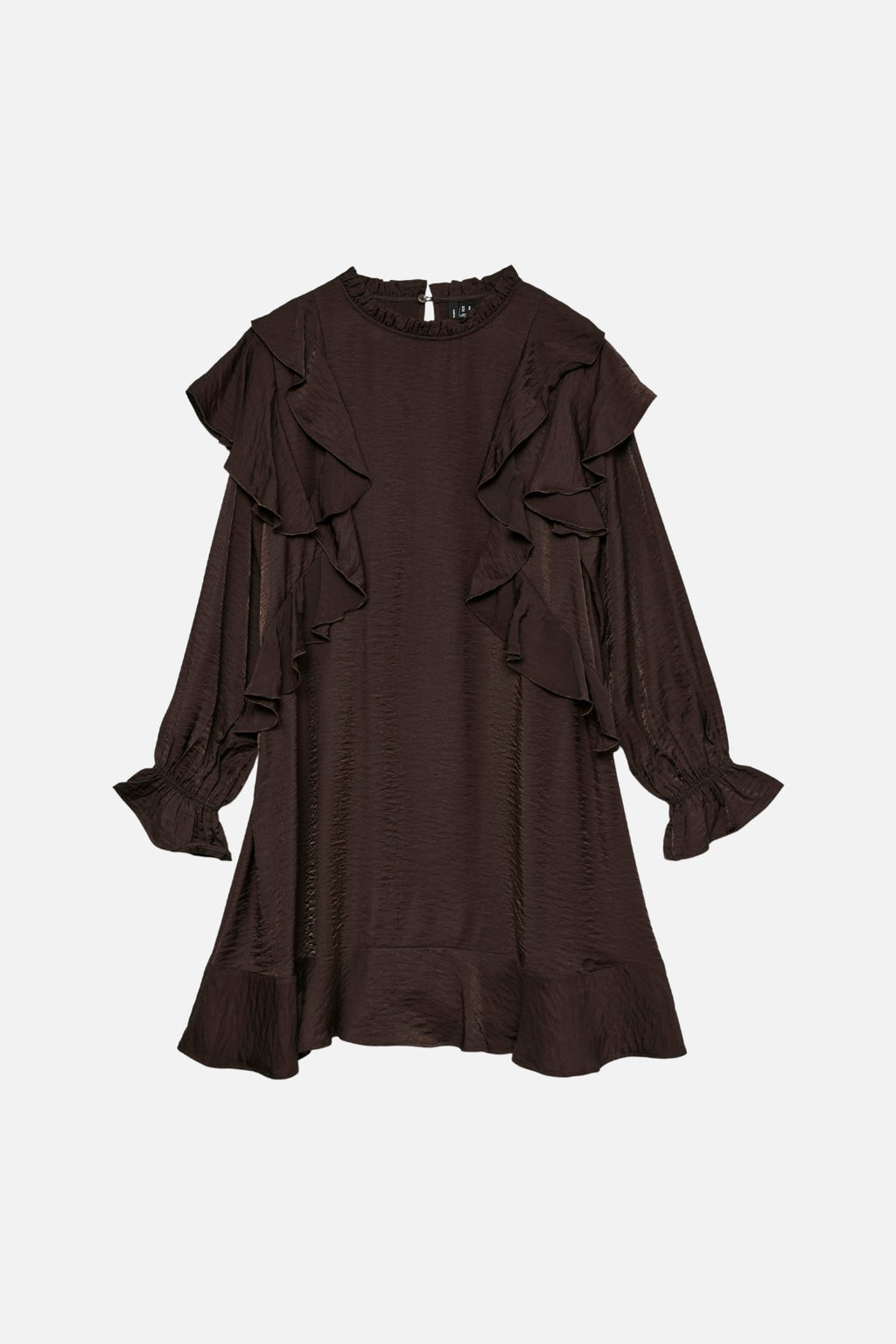 Lizzi Kort Flounce Kjole - Chocolate Torte