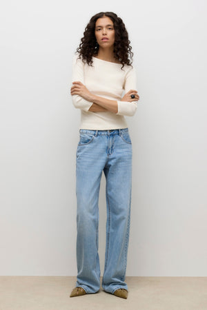 Verde Boatneck Topp - Birch