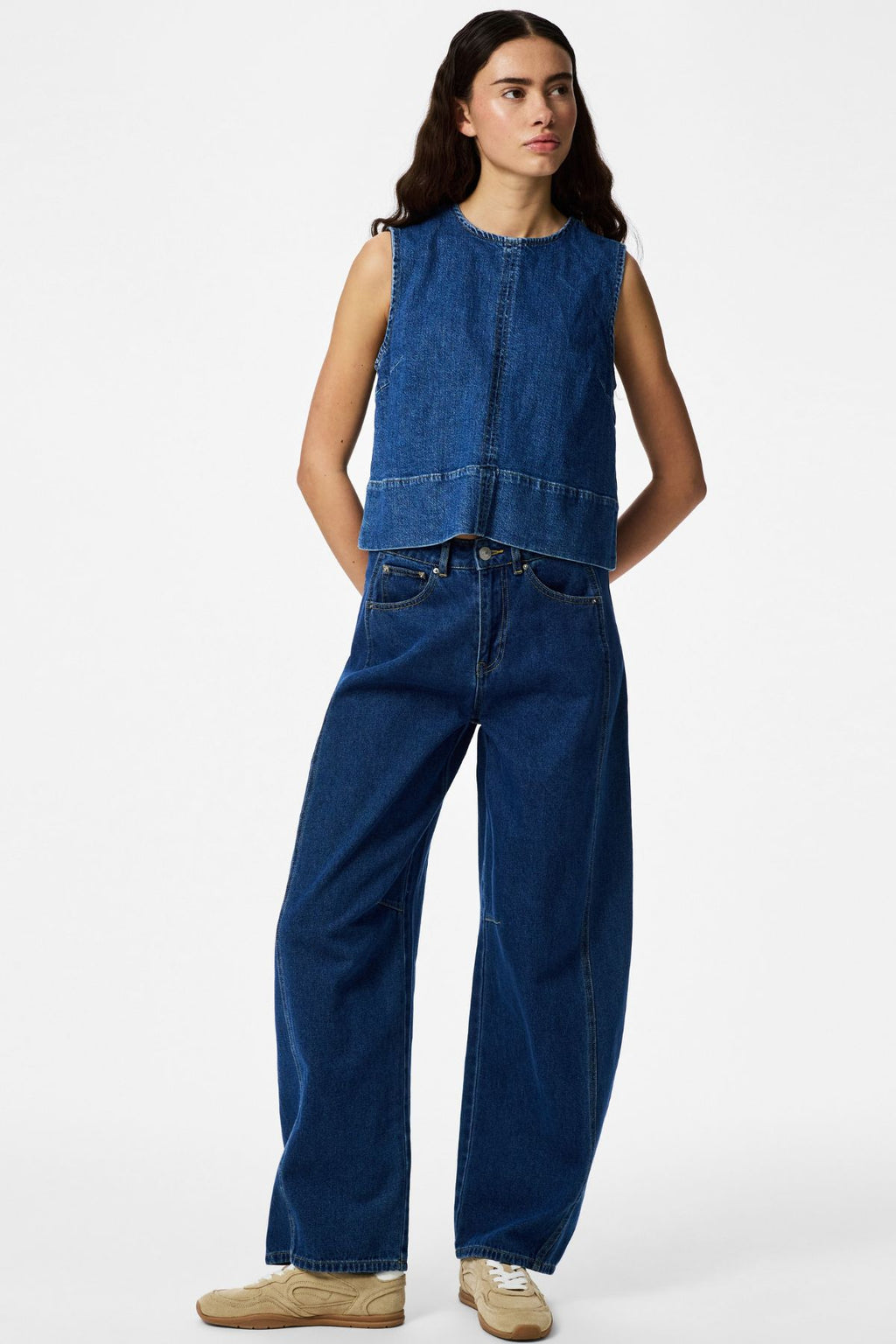 Silke Denim Topp - Medium Blue Denim