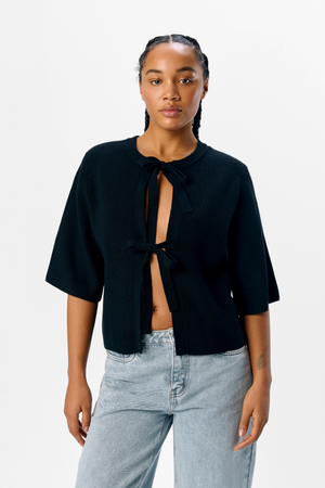 Julla Parvi 2/4 Strikke Cardigan - Svart