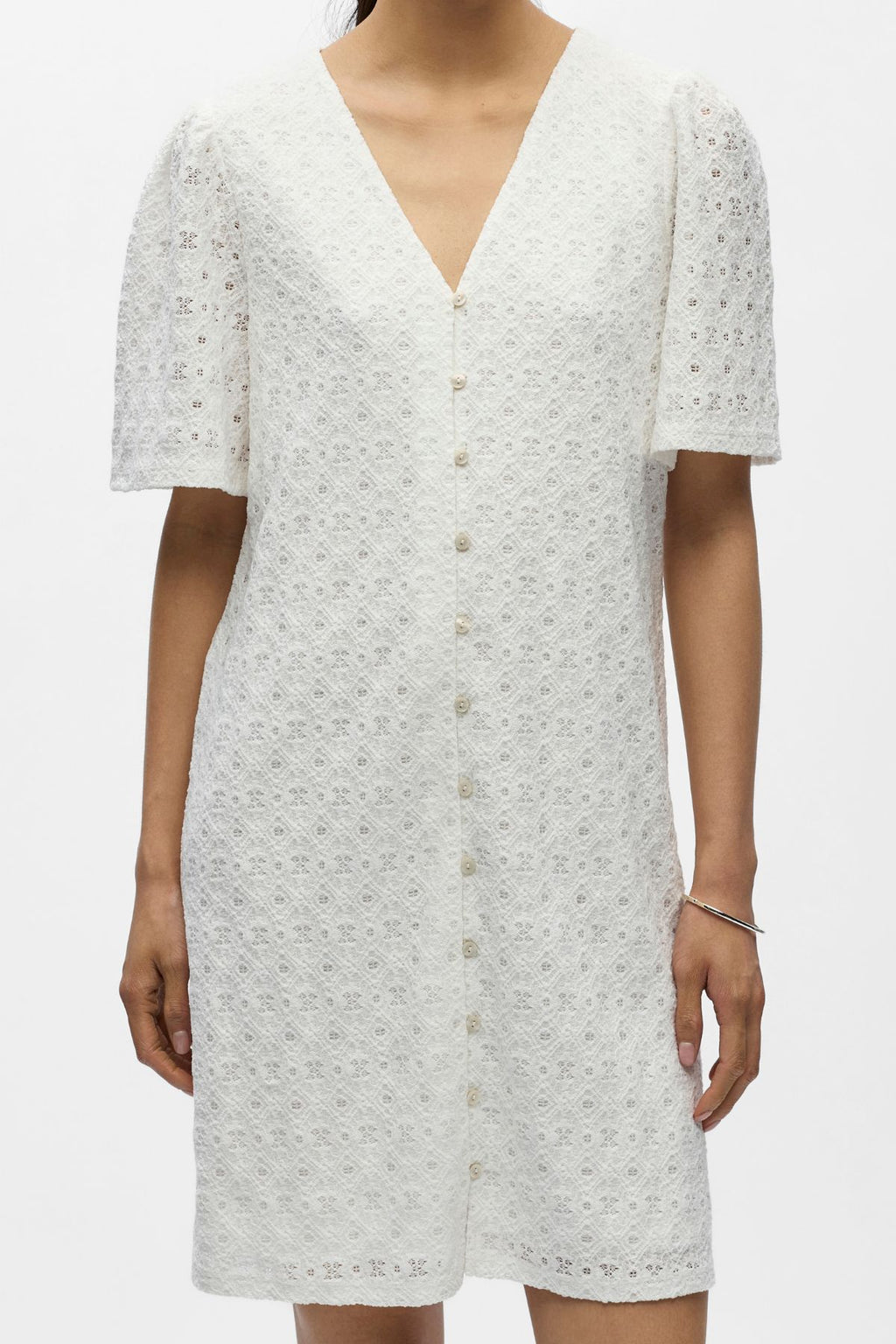 Laila V-Neck Kjole - Cloud Dancer