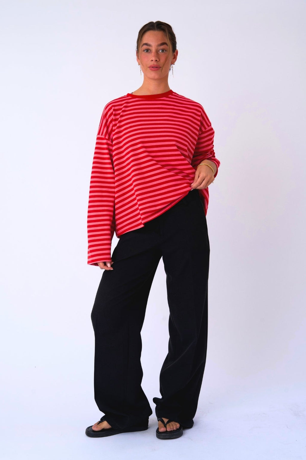 Cleo Bluse - Rød/Rosa