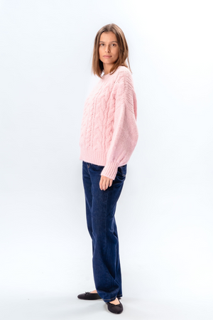 Emma Cable Knit - Candy pink