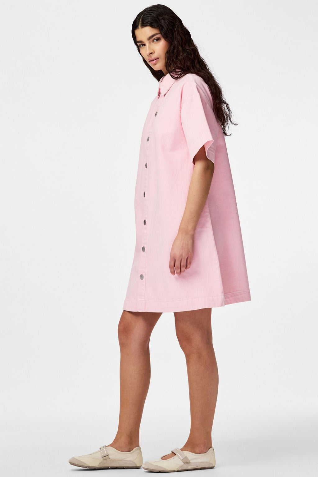 Sky A-Shape Denimkjole - Roseate Spoonbill