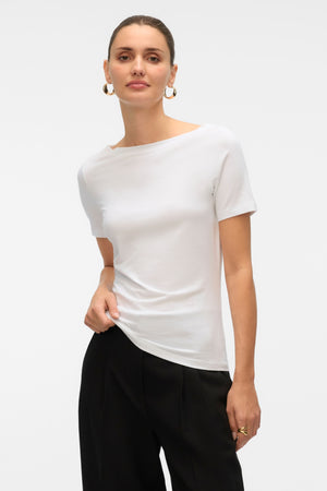 Panda Modal Top - Bright White