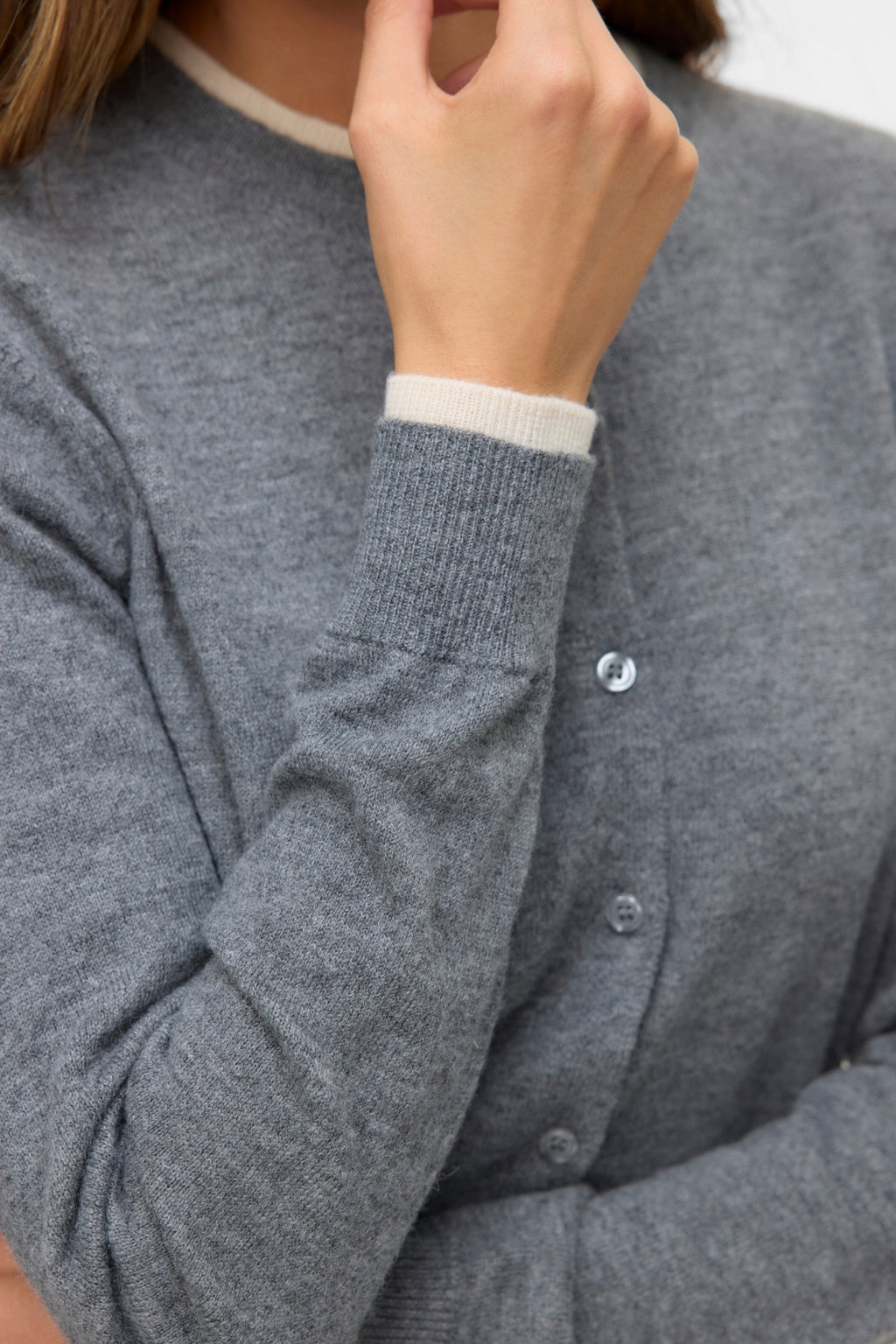 Wonderful O-hals Cardigan - Mellomgrå Melange