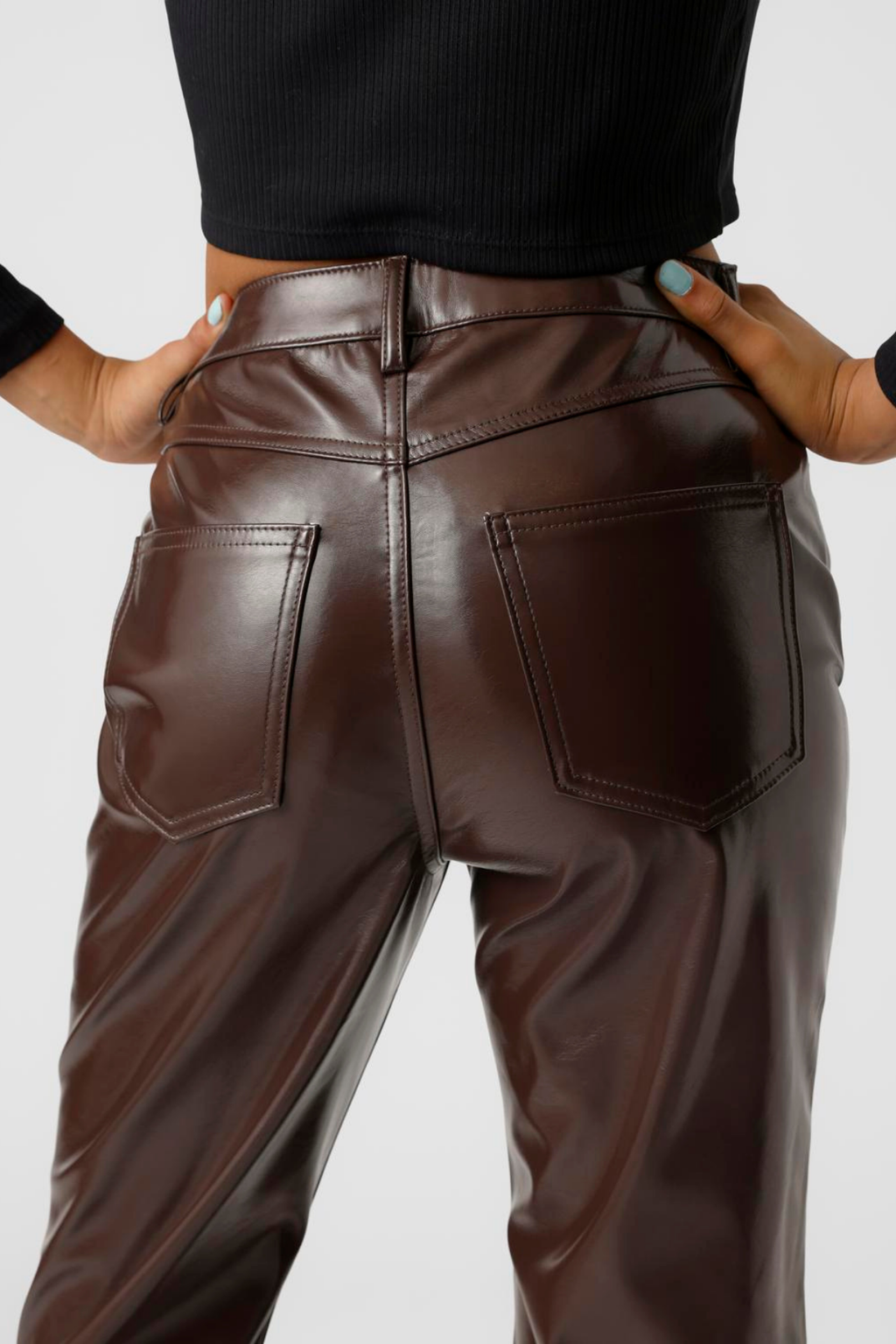 Kithy Loose Glossy Bukser - Coffee Bean