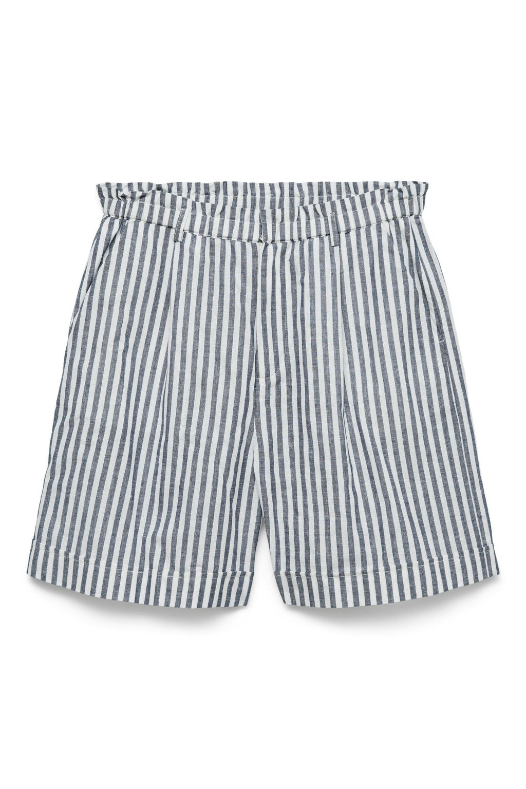 Selma Shorts - Navy Blazer stripete-Snow White