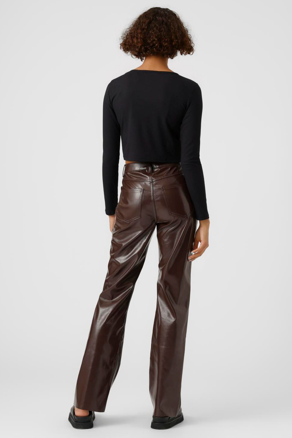 Kithy Loose Glossy Bukser - Coffee Bean