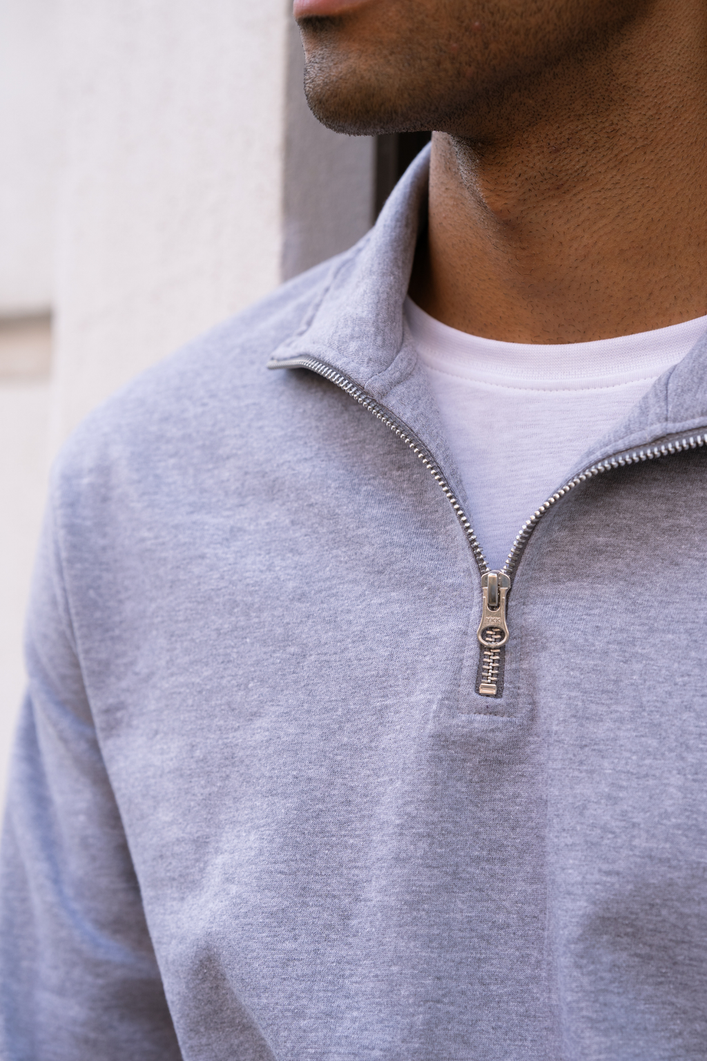 Sweatshirt Half Zip - Grå