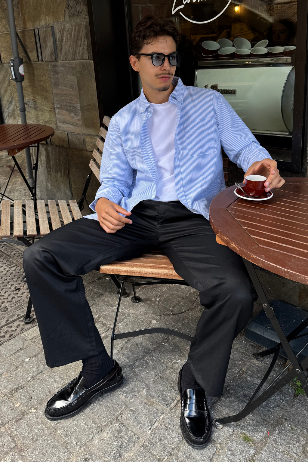 De Originale Performance Oxford Skjorte - Lys Blå/Hvit