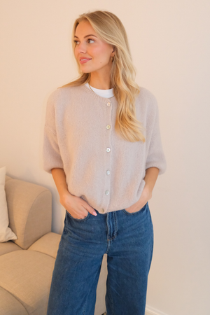 Mary Kortermet Strikk - Beige