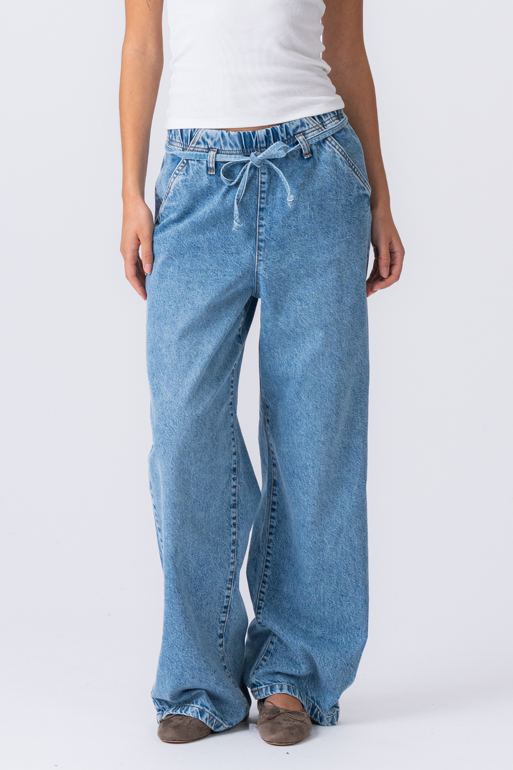 Nicole Baggy Jeans - Mellomblå