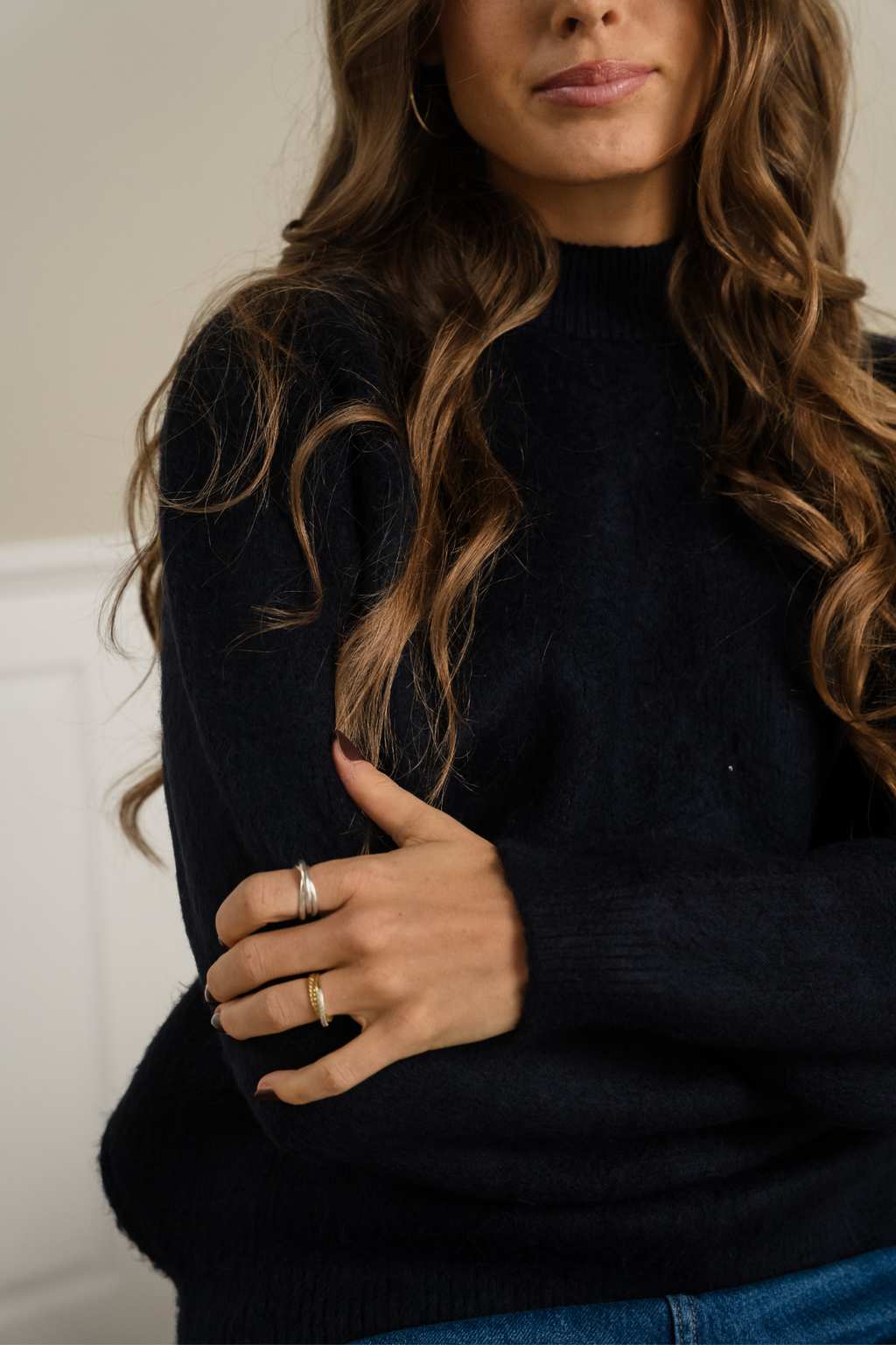 Hazel Strikkegenser - Svart