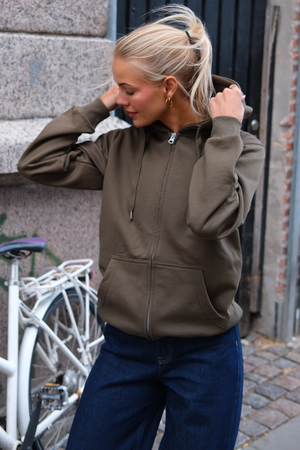 Basic Zip Hettegenser - Army