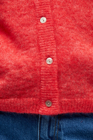 Agate Strikket Cardigan - Poinsettia Melange