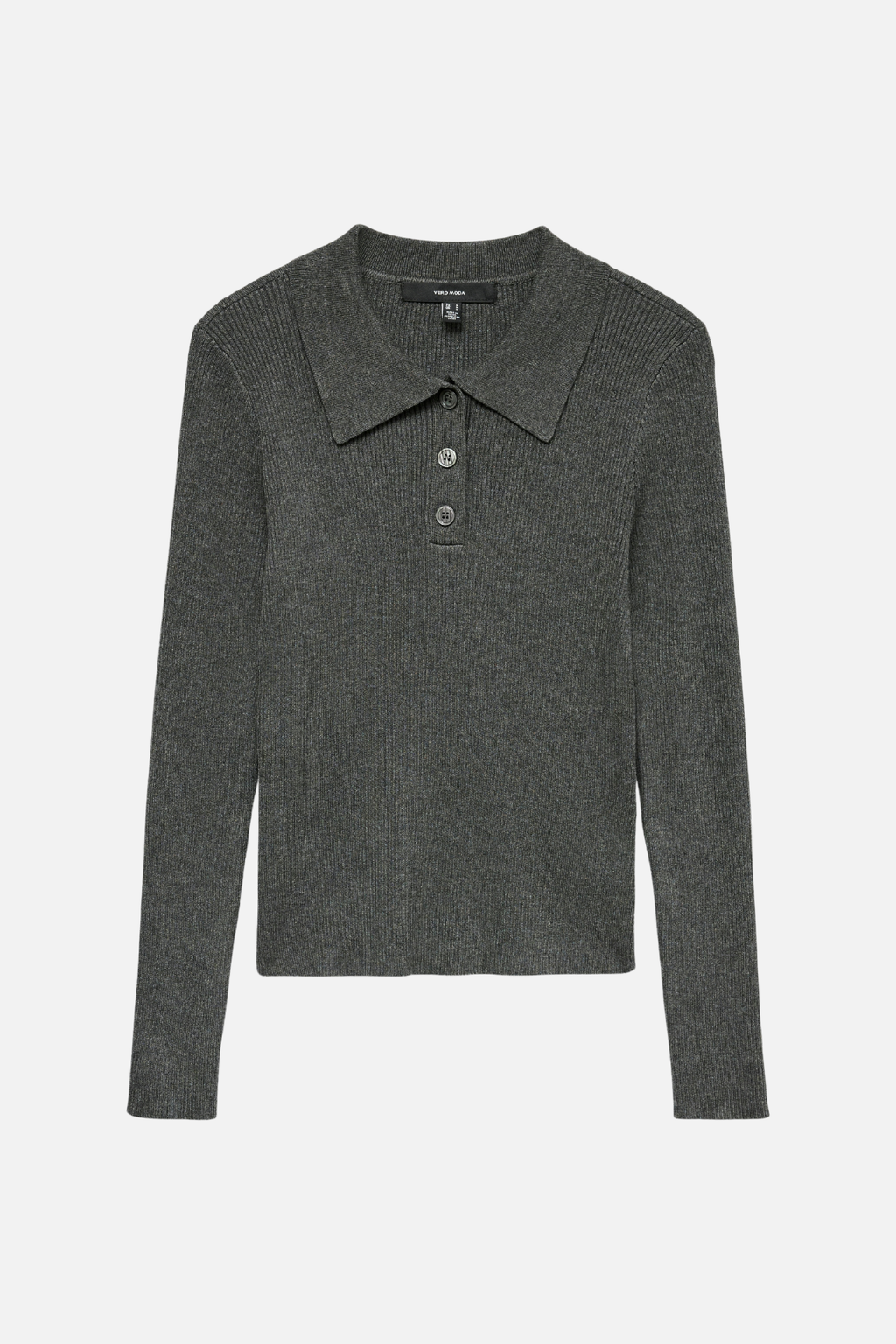 Silje Poloneck Pullover - Mørk Grå Melange