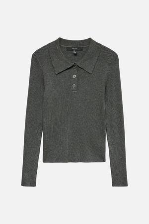 Silje Poloneck Pullover - Mørk Grå Melange