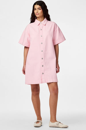 Sky A-Shape Denimkjole - Roseate Spoonbill
