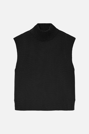 Wow Highneck Vest - Svart
