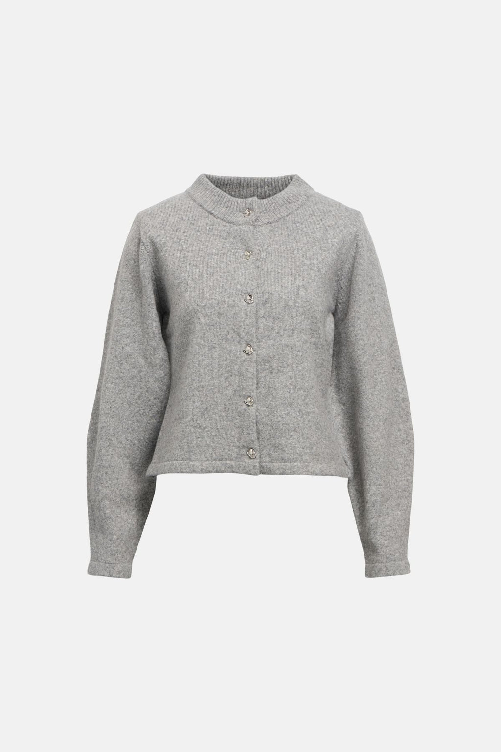 Zari Strikkecardigan - Medium Grey Melange
