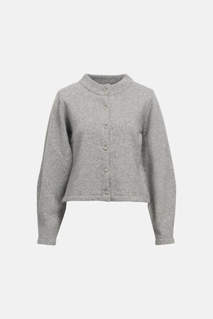 Zari Strikkecardigan - Medium Grey Melange