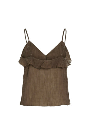 Danira V-hals Singlet Topp - Skifersvart