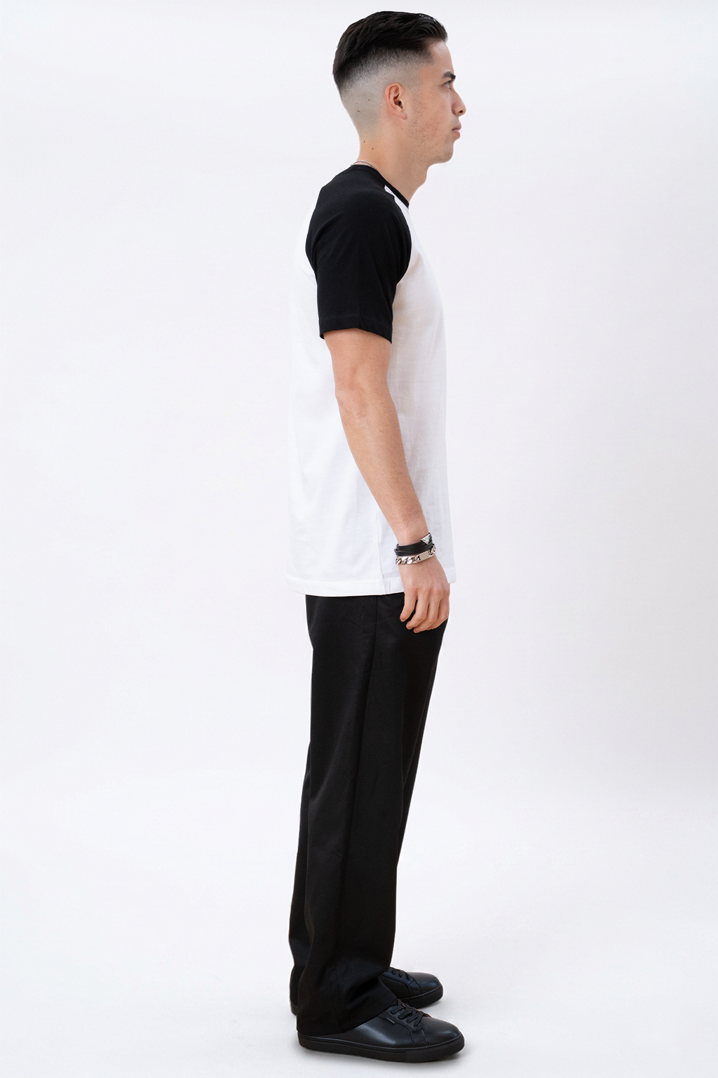 Basic raglan T-shirt - Svart-Hvit