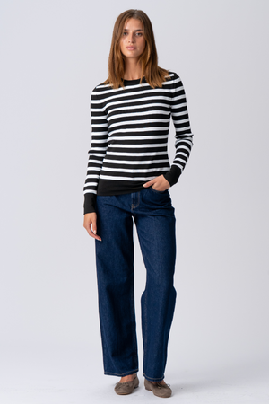 Maja Stripete genser - Svart