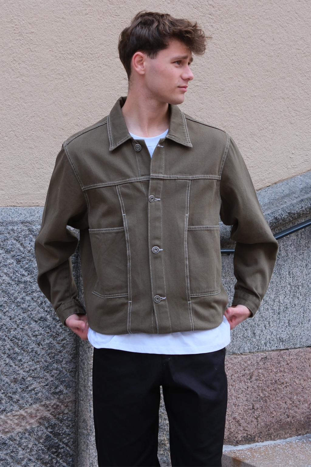 Denimjakke - Khaki
