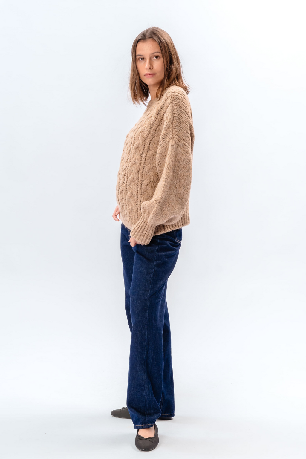 Emma Cable Knit - Beige