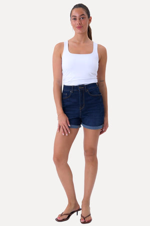 Denim Shorts - Dark Blue Denim