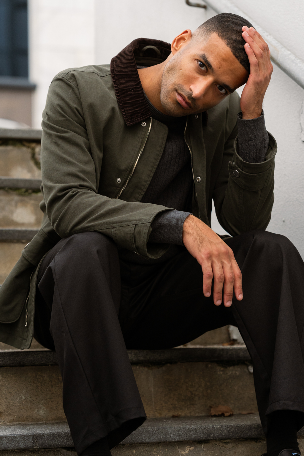 Twilljakke - Mørk Oliven