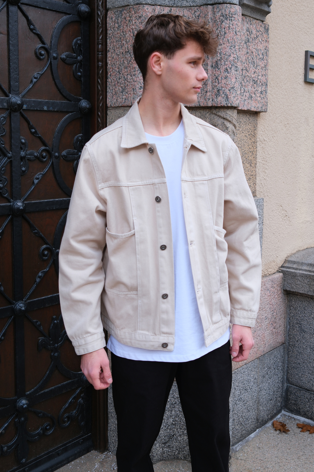 Denimjakke - Beige