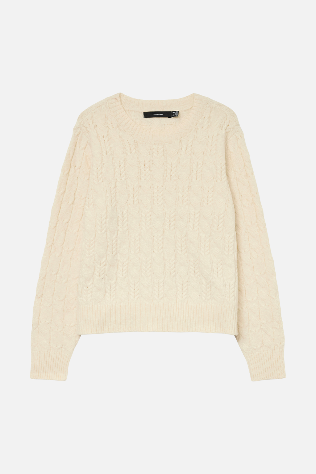 Aries O-Neck Cable Pullover - Birch