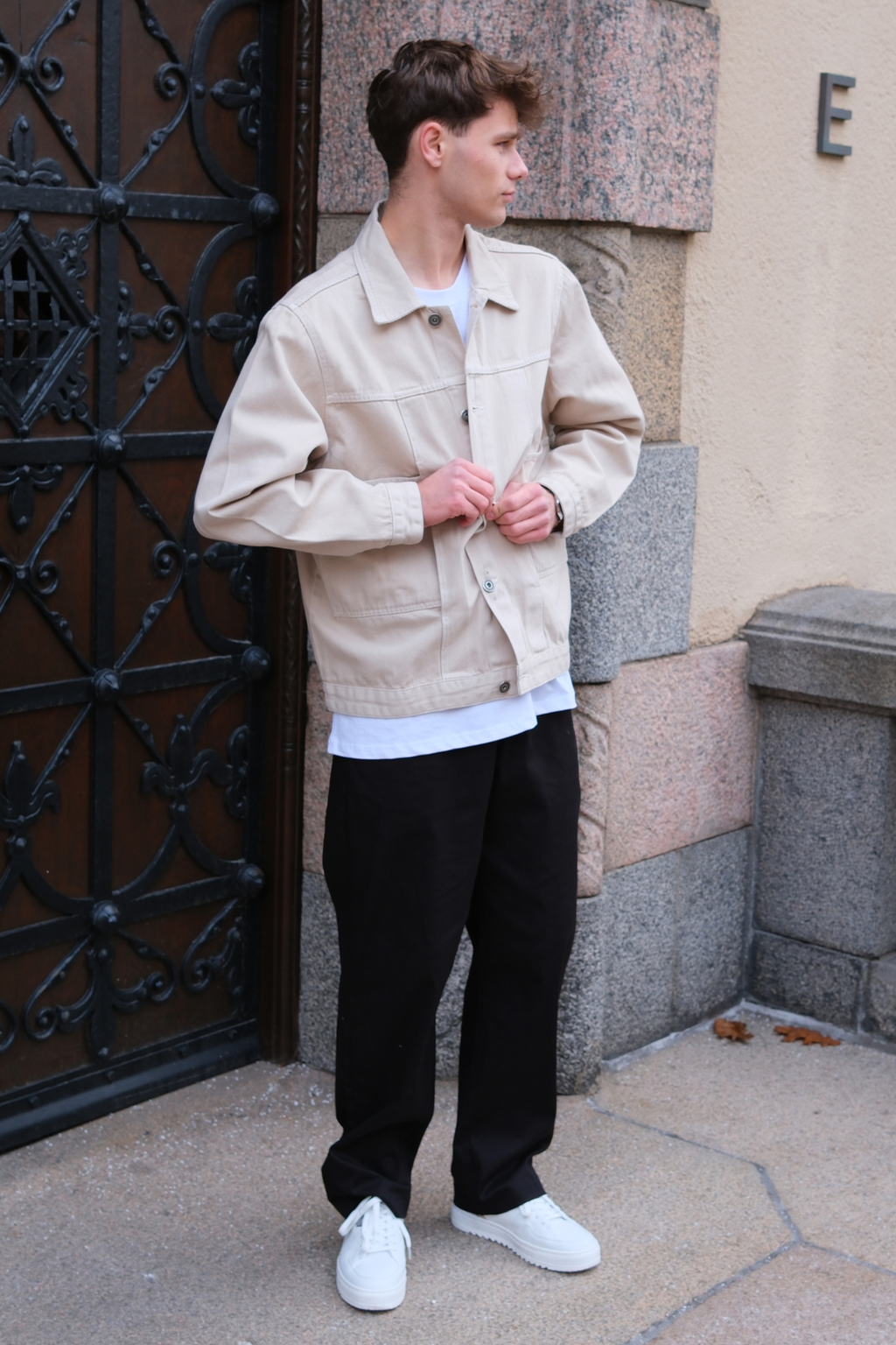 Denimjakke - Beige