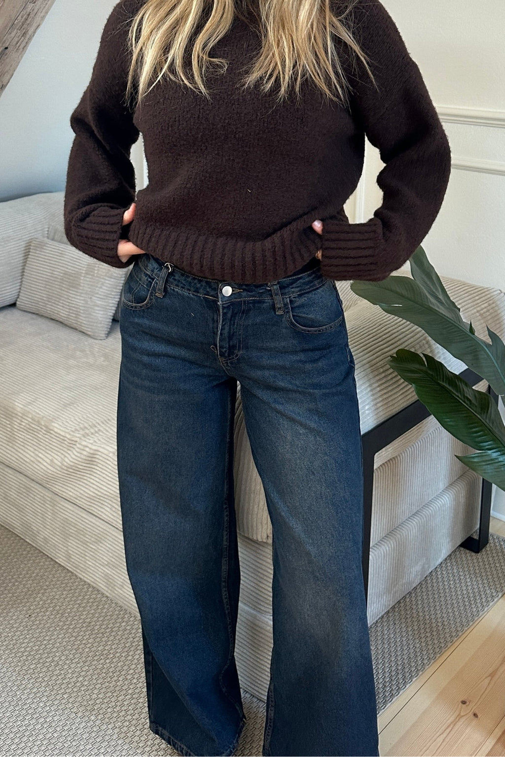 Serena Baggy Jeans - Mørkeblå
